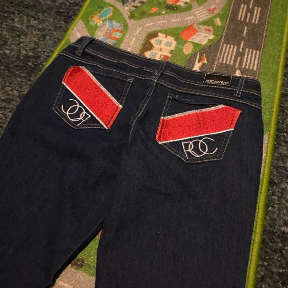 Womens rocawear navy blue jeans